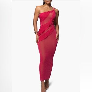 JLUXLABEL Vibrant Red Pencil Skirt